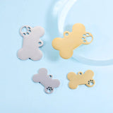 Personalized Stainless Steel Dog Bone Paw Charms 20pcs