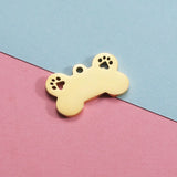 Custom Stainless Steel Dog ID Tag with Paw Cut Out Charms