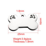 Custom Stainless Steel Dog ID Tag with Paw Cut Out Charms