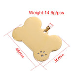 Stainless Steel Dog Tag Bone Shape Keychain Pendant