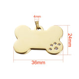 Stainless Steel Dog Tag Bone Shape Keychain Pendant