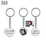 Personalized Stainless Steel Heart Shape Dog Tag Keychain