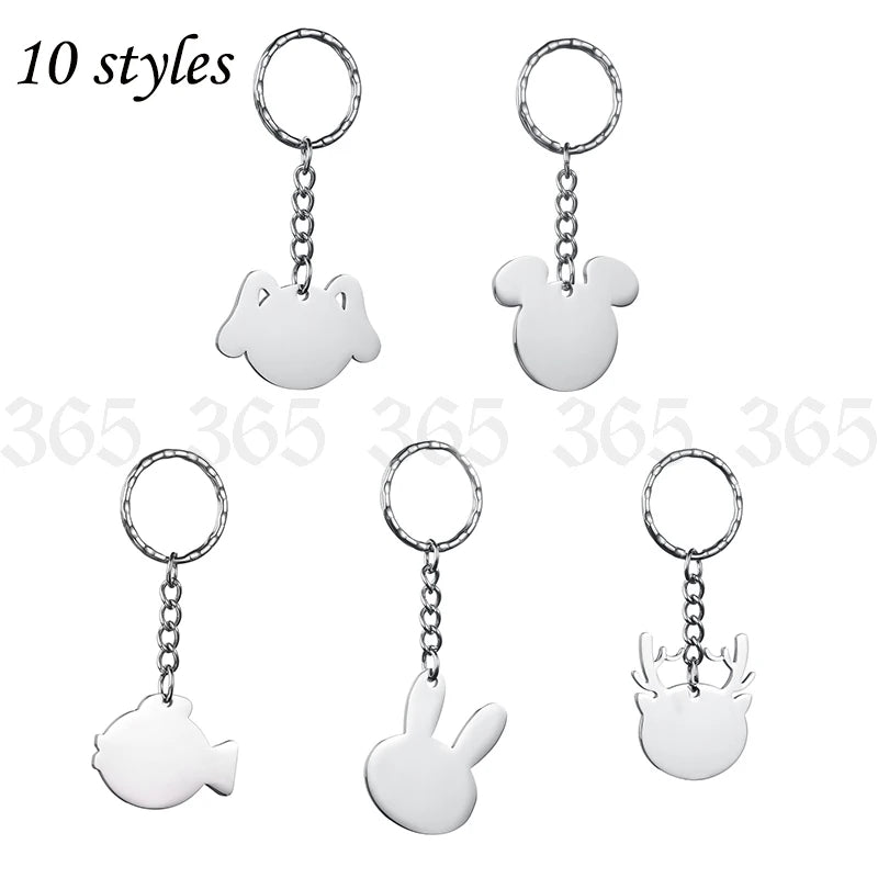 Personalized Stainless Steel Heart Shape Dog Tag Keychain