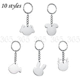 Personalized Stainless Steel Heart Shape Dog Tag Keychain