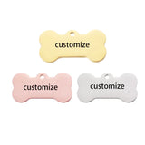 10pcs Bone Shaped Stainless Steel Pet Tags Charms