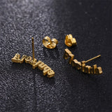 Custom Name Stainless Steel Ear Studs Butterfly Clasp Earrings