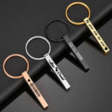 Personalized Stainless Steel Name Keychain Square Pendant