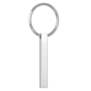 Personalized Stainless Steel Name Keychain Square Pendant