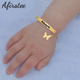 Personalized Baby Name Bracelet - Custom Engraved Stainless Steel Date Nameplate