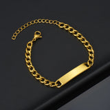 Personalized Stainless Steel Name Bracelet Engrave Date DIY Men Boy Jewelry