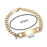 Custom Stainless Steel Name Bracelet Engraved Date DIY Men Boy Jewelry