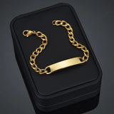 Custom Stainless Steel Name Bracelet Engraved Date DIY Men Boy Jewelry