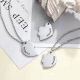 Personalized Stainless Steel Engraved Name Necklace BFF Set