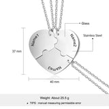 Personalized Stainless Steel Engraved Name Necklace BFF Set