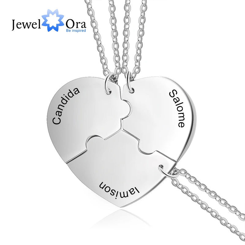 Personalized Stainless Steel Engraved Name Necklace BFF Set