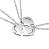 Personalized Stainless Steel Engraved Name Necklace BFF Set
