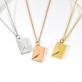 Personalized Love Locket Envelop Necklace with Secret Message