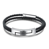 Custom Stainless Steel Name Bar Bracelet for Men