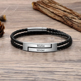 Custom Stainless Steel Name Bar Bracelet for Men