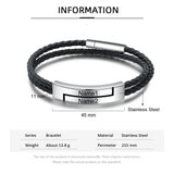 Custom Stainless Steel Name Bar Bracelet for Men