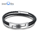 Custom Stainless Steel Name Bar Bracelet for Men
