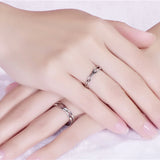Stainless Steel Clasped Rings Set for Couples Wedding