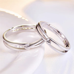 Stainless Steel Clasped Rings Set for Couples Wedding
