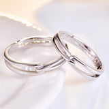 Stainless Steel Clasped Rings Set for Couples Wedding