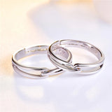 Stainless Steel Clasped Rings Set for Couples Wedding