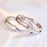 Stainless Steel Clasped Rings Set for Couples Wedding