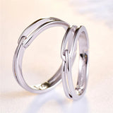 Stainless Steel Clasped Rings Set for Couples Wedding