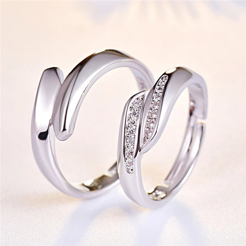 Custom Stainless Steel Anomaly Wedding Set Rings
