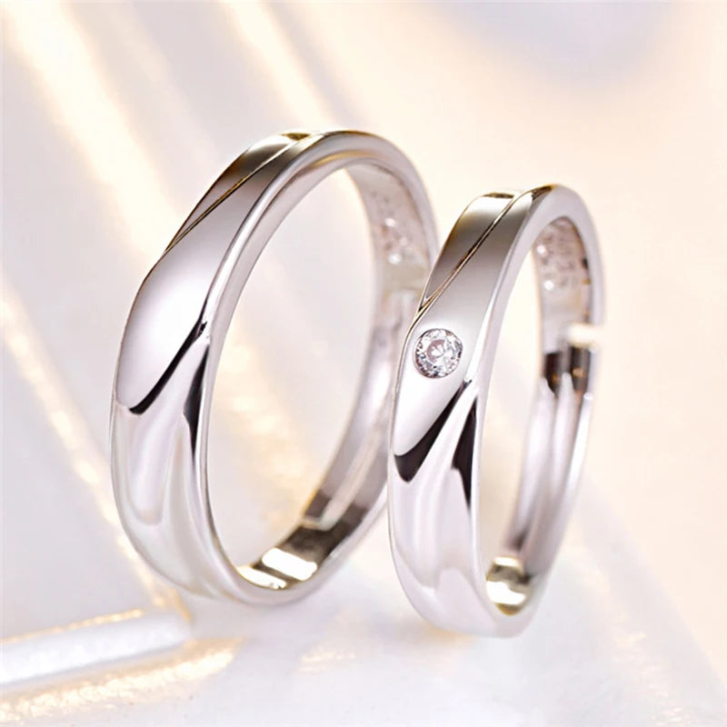 Personalized Stainless Steel Couples Wedding Rings Set