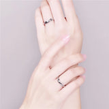 Stainless Steel Wedding Rings Set with Studded Design