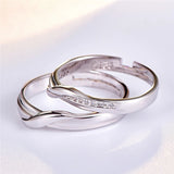 Stainless Steel Wedding Rings Set with Studded Design
