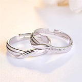 Stainless Steel Wedding Rings Set with Studded Design