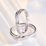 Stainless Steel Wedding Rings Set with Studded Design