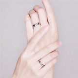 Personalized Stainless Steel Two Hearts Beat as One Spinning Ring Set