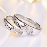 Personalized Stainless Steel Two Hearts Beat as One Spinning Ring Set