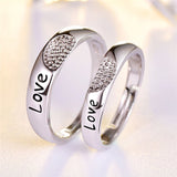 Personalized Stainless Steel Two Hearts Beat as One Spinning Ring Set