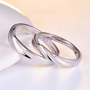 Personalized Twisted Rope Stainless Steel Rings Set