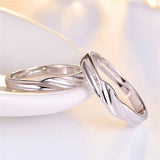 Personalized Twisted Rope Stainless Steel Rings Set
