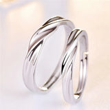 Personalized Twisted Rope Stainless Steel Rings Set