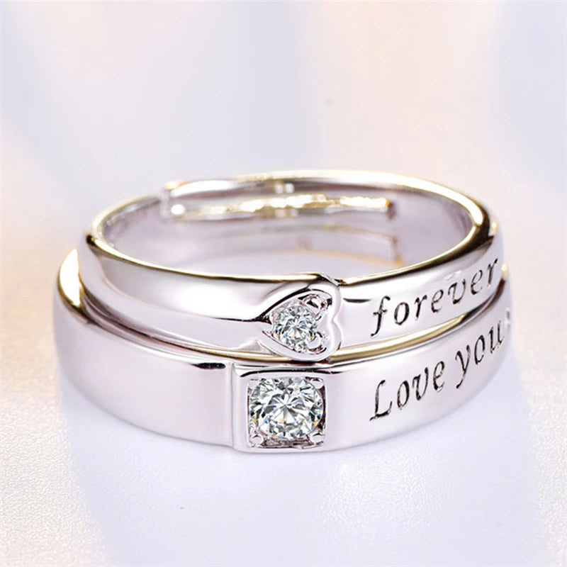 Personalized Stainless Steel Forever Love You Couples Rings 2pcs