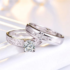 Customizable Tower & Cross Wedding Rings Set