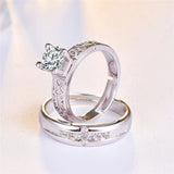 Customizable Tower & Cross Wedding Rings Set
