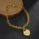 Custom Stainless Steel Heart Bracelet for Women Engrave Name Photo Logo