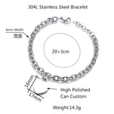 Custom Stainless Steel Heart Bracelet for Women Engrave Name Photo Logo
