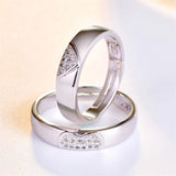 Personalized Stainless Steel Heart Couple Set Promise Ring