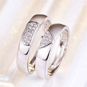 Personalized Stainless Steel Heart Couple Set Promise Ring